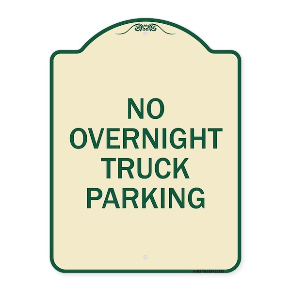 Signmission No Overnight Truck Parking Heavy-Gauge Aluminum Architectural Sign, 24" x 18", TG-1824-23822 A-DES-TG-1824-23822 - main